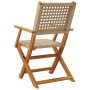 Folding garden chairs 6 pcs solid wood and beige PE rattan by , Garden chairs - Ref: Foro24-3214563, Price: 401,36 €, Discoun...