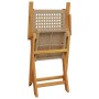 Folding garden chairs 6 pcs solid wood and beige PE rattan by , Garden chairs - Ref: Foro24-3214563, Price: 401,36 €, Discoun...