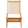 Folding garden chairs 4 pcs solid wood and beige fabric by , Garden chairs - Ref: Foro24-3214646, Price: 205,65 €, Discount: %