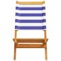 Reclining garden chairs 4 units solid wood blue white fabric by , Garden chairs - Ref: Foro24-3214652, Price: 205,40 €, Disco...