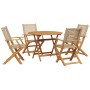 Set de comedor de jardín 5 pzas ratán PE madera maciza beige de , Conjuntos de jardín - Ref: Foro24-3281816, Precio: 363,85 €...