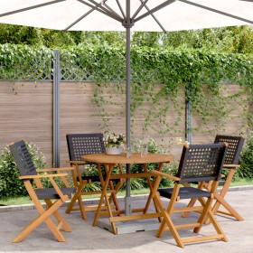 5-teiliges Gartenspeiseset aus PE-Rattan und massivem Holz in Schwarz. von , Gartensets - Ref: Foro24-3281814, Preis: 352,79 ...