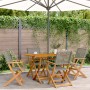 5-piece garden dining set made of gray solid wood PE rattan by , Garden sets - Ref: Foro24-3281695, Price: 365,46 €, Discount: %