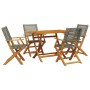 5-piece garden dining set made of gray solid wood PE rattan by , Garden sets - Ref: Foro24-3281695, Price: 365,46 €, Discount: %