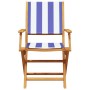 5-piece garden dining set, solid wood with blue and white fabric. by , Garden sets - Ref: Foro24-3281837, Price: 308,51 €, Di...