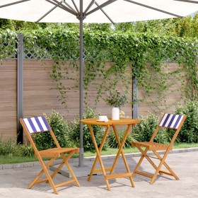 3-teiliges Bistro-Set aus Stoff und massivem Holz in Blau und Weiß. von , Gartensets - Ref: Foro24-3281849, Preis: 144,99 €, ...