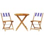 3-piece bistro set in blue and white fabric and solid wood by , Garden sets - Ref: Foro24-3281849, Price: 146,99 €, Discount: %