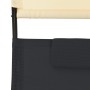 Tumbona doble con toldo textilene negro y crema de vidaXL, Tumbonas - Ref: Foro24-310547, Precio: 209,31 €, Descuento: %