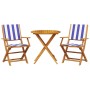 3-teiliges Bistro-Set aus Stoff und massivem Holz in Blau und Weiß. von , Gartensets - Ref: Foro24-3281861, Preis: 161,03 €, ...