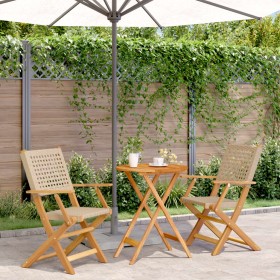 3-piece PE rattan and solid wood beige bistro set by , Garden sets - Ref: Foro24-3281792, Price: 188,49 €, Discount: %