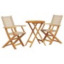 3-teiliges Bistro-Set aus PE-Rattan und massivem Holz in Beige von , Gartensets - Ref: Foro24-3281792, Preis: 188,49 €, Rabat...