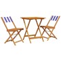 3-piece bistro set in blue and white fabric and solid wood by , Garden sets - Ref: Foro24-3281765, Price: 141,99 €, Discount: %