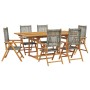 Set de comedor de jardín 7 pzas ratán PE madera acacia gris de , Conjuntos de jardín - Ref: Foro24-3281731, Precio: 710,99 €,...