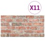 3D wall panels with red brick design, 11 pieces EPS by , Wall covering - Ref: Foro24-147195, Price: 167,90 €, Discount: %