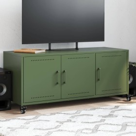 TV stand made of cold-rolled steel in olive green, measuring 100.5x39x43.5 cm. by , TV Furniture - Ref: Foro24-846648, Price:...