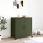 Cold-rolled steel sideboard in olive green 68.5x39x72 cm by , Sideboards - Ref: Foro24-846660, Price: 105,08 €, Discount: %