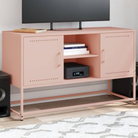 Mueble para TV de acero rosa 100,5x39x60,5 cm de , Muebles TV - Ref: Foro24-846513, Precio: 95,53 €, Descuento: %