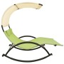 Double sun lounger with green and cream textilene awning by vidaXL, Loungers - Ref: Foro24-310550, Price: 209,31 €, Discount: %