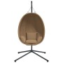 Silla colgante huevo con soporte tela y acero gris taupe de , Balancines de jardín - Ref: Foro24-4007400, Precio: 199,20 €, D...