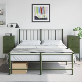 Bedside tables 2 units olive green steel 36x39x78 cm by , Nightstands - Ref: Foro24-846587, Price: 158,07 €, Discount: %