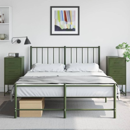 Bedside tables 2 units olive green steel 36x39x78 cm by , Nightstands - Ref: Foro24-846587, Price: 158,07 €, Discount: %