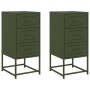 Bedside tables 2 units olive green steel 36x39x78 cm by , Nightstands - Ref: Foro24-846587, Price: 158,07 €, Discount: %