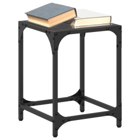 Black glass and steel coffee table 30x30x40 cm by , Coffee table - Ref: Foro24-845952, Price: 30,99 €, Discount: %