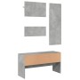 4-piece engineered wood gray concrete hallway furniture by , Benches for halls and storage - Ref: Foro24-847922, Price: 109,3...