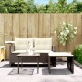 Three-piece garden sofa set and brown synthetic rattan cushions. by , Outdoor sofas - Ref: Foro24-365459, Price: 216,98 €, Di...