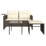 Drei-teiliges Gartensofa-Set und braune Kissen aus synthetischem Rattan. von , Outdoor-Sofas - Ref: Foro24-365459, Preis: 217...