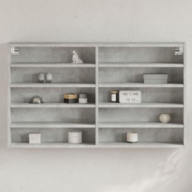 Vitrina de madera de ingeniería gris hormigón 100x15x58 cm de , Estantes y estanterías - Ref: Foro24-847929, Precio: 53,88 €,...