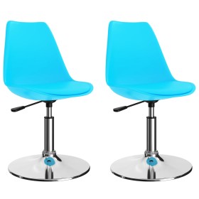 Sillas de comedor giratorias 2 unidades cuero sintético azul de vidaXL, Sillas de comedor - Ref: Foro24-324213, Precio: 95,99...