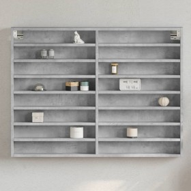 Vitrina de madera de ingeniería gris hormigón 100x8,5x75 cm de , Estantes y estanterías - Ref: Foro24-847936, Precio: 53,85 €...