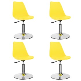 Sillas de comedor giratorias 4 uds cuero sintético amarillo de vidaXL, Sillas de comedor - Ref: Foro24-324208, Precio: 179,99...