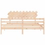 Double bed frame with solid wood headboard by vidaXL, Beds and slatted bases - Ref: Foro24-3195301, Price: 154,63 €, Discount: %