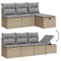 Garden sofa set with 8 pieces of synthetic beige rattan and cushions. by , Garden sets - Ref: Foro24-3275159, Price: 622,40 €...