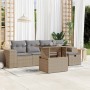 Garden sofa set with 6-piece synthetic rattan beige cushions by , Garden sets - Ref: Foro24-3275289, Price: 452,24 €, Discoun...