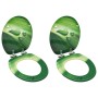 Toilet seat cover soft closing 2 pcs MDF green water drop design by vidaXL, Toilet and bidet seats - Ref: Foro24-3056413, Pri...