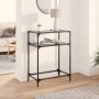 Console table with black glass surface and steel frame 60x35x81 cm by , console tables - Ref: Foro24-846023, Price: 56,68 €, ...