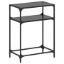 Console table with black glass surface and steel frame 60x35x81 cm by , console tables - Ref: Foro24-846023, Price: 56,68 €, ...