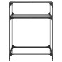 Console table with black glass surface and steel frame 60x35x81 cm by , console tables - Ref: Foro24-846023, Price: 56,68 €, ...