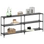 Mesa consola con superficie de vidrio negro acero 194,5x30x81cm de , Mesas consola - Ref: Foro24-846035, Precio: 133,99 €, De...