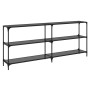 Mesa consola con superficie de vidrio negro acero 194,5x30x81cm de , Mesas consola - Ref: Foro24-846035, Precio: 133,99 €, De...