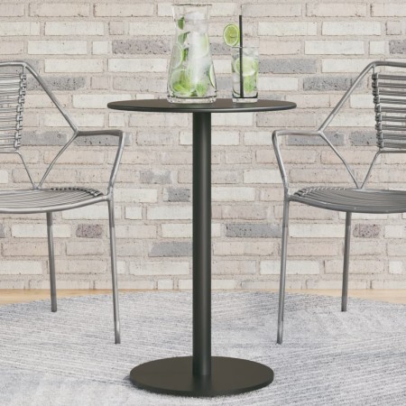 Round garden table, black steel, Ø50x72 cm by , Garden tables - Ref: Foro24-4009308, Price: 88,48 €, Discount: %