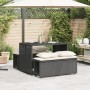 Garten-Essgruppe, 3-teilig, mit schwarzen Kunststoff-Rattan-Kissen. von , Gartensets - Ref: Foro24-4003902, Preis: 233,99 €, ...