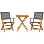 3-piece PE rattan and solid black wood bistro set by , Garden sets - Ref: Foro24-3281802, Price: 178,99 €, Discount: %