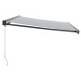 Toldo retráctil aluminio y tela gris antracita y blanco 5x3 m de , Toldos - Ref: Foro24-3216132, Precio: 626,99 €, Descuento: %