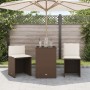 Garden chairs and table with cushions 3 pieces brown PE rattan by , Garden sets - Ref: Foro24-4003870, Price: 193,99 €, Disco...