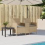 2-seater garden sofa with table and beige PE rattan cushions by , Outdoor sofas - Ref: Foro24-4003887, Price: 138,71 €, Disco...