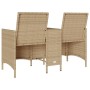 2-seater garden sofa with table and beige PE rattan cushions by , Outdoor sofas - Ref: Foro24-4003887, Price: 138,71 €, Disco...